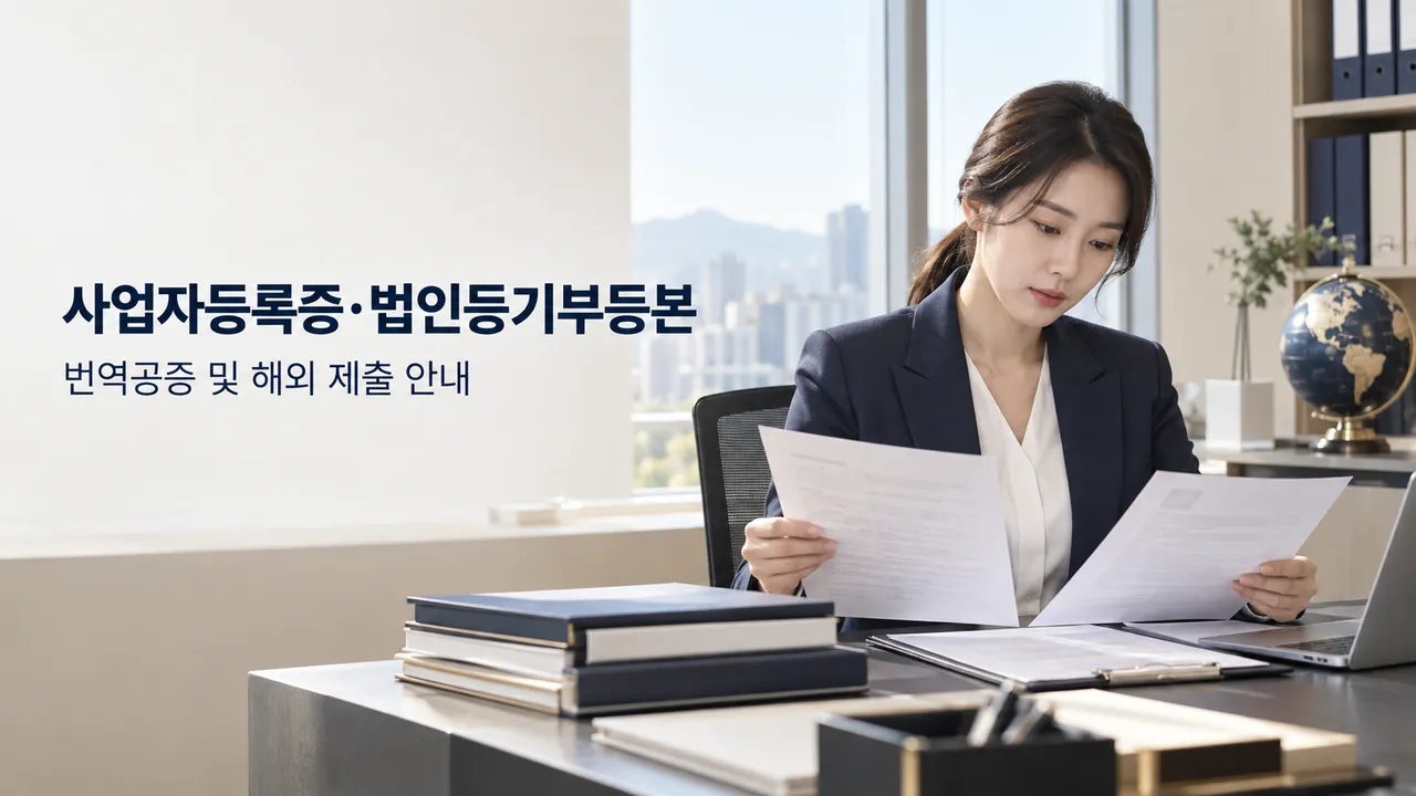 사업자등록증과 법인등기부등본 번역공증 안내